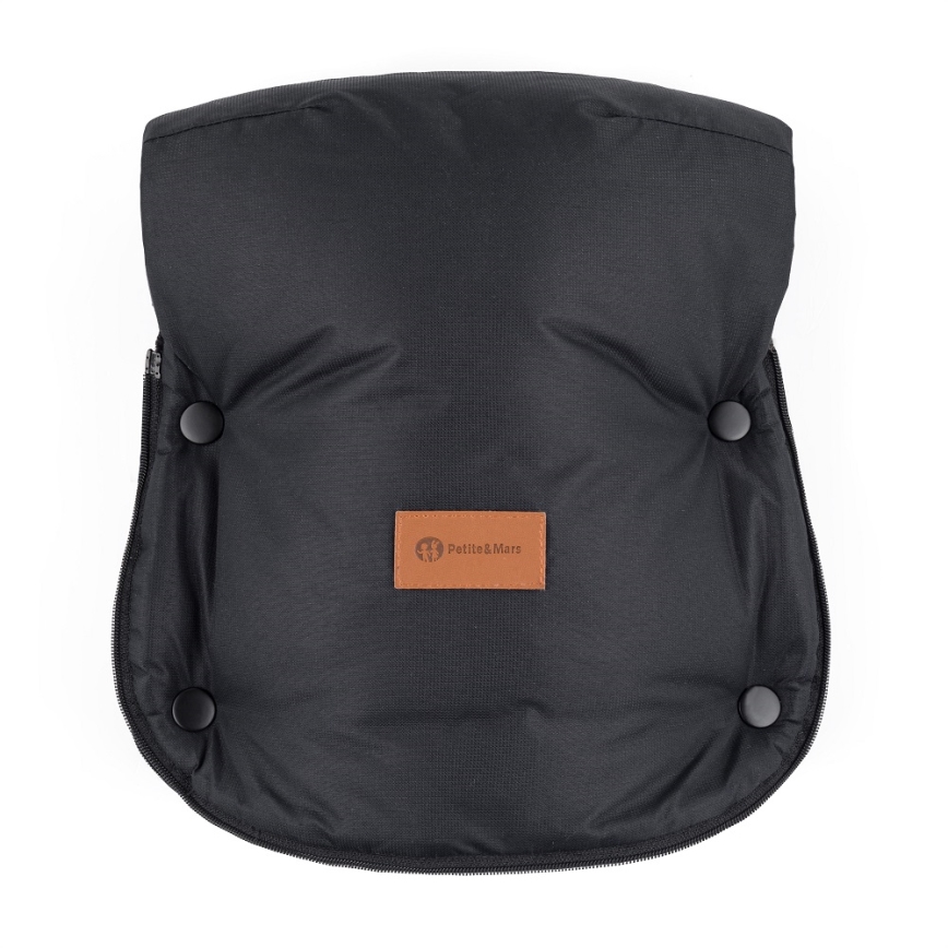PETITE&MARS - SET Dječji vreća za spavanje 4u1 COMFY Stylish Beauty + navlake za ruke za kolica FURRY Forever Black