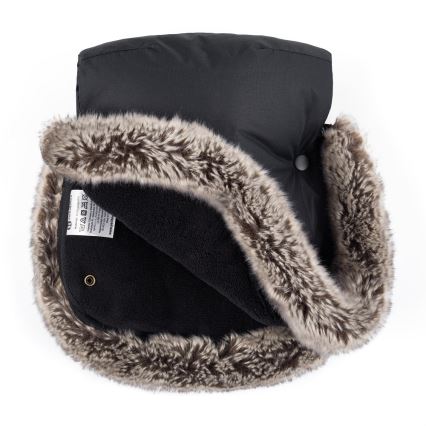 PETITE&MARS - SET Dječji vreća za spavanje 4u1 COMFY Stylish Beauty + navlake za ruke za kolica FURRY Forever Black