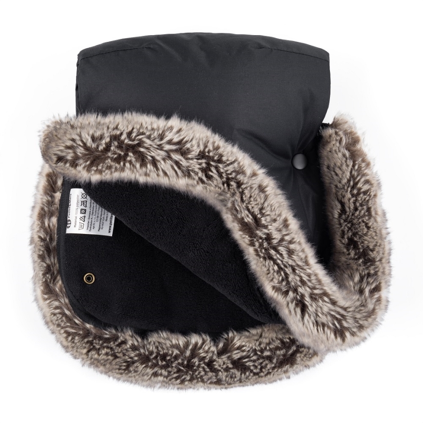 PETITE&MARS - SET Dječji vreća za spavanje 4u1 COMFY Stylish Beauty + navlake za ruke za kolica FURRY Forever Black