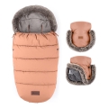 PETITE&MARS - SET Dječji vreća za spavanje 4u1 COMFY + navlake za ruke za kolica FURRY Pastel Peach