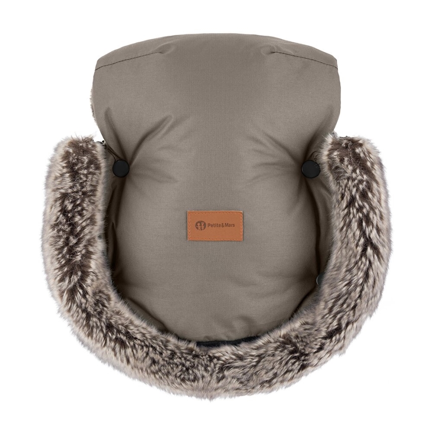 PETITE&MARS - SET Zimska vreća za kolica 4u1 ARCTIC + rukavice za kolica FURRY Mocha Mousse
