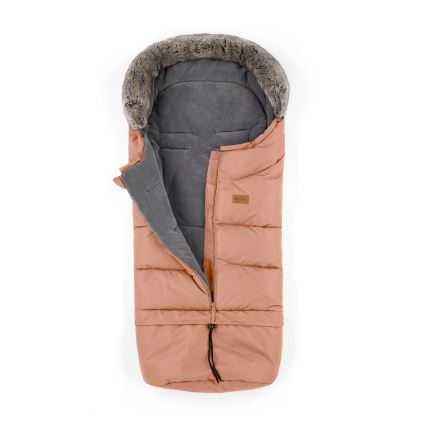 PETITE&MARS - SET Zimska vreća za kolica 4u1 ARCTIC + rukavice za kolica FURRY Pastel Peach