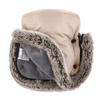 PETITE&MARS - SET Zimska vreća za kolica 4u1 ARCTIC + rukavice za kolica FURRY Rose Petal