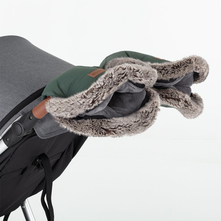 PETITE&MARS - SET Zimska vreća za kolica 4u1 ARCTIC + rukavice za kolica FURRY Veritable Khaki