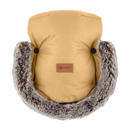 PETITE&MARS - SET Zimska vreća za kolica 4u1 COMFY + rukavice za kolica FURRY Elegant Caramel
