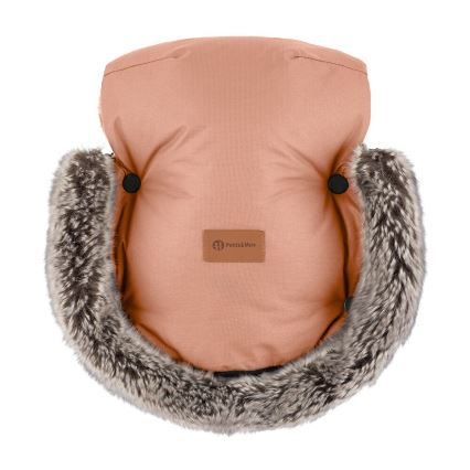 PETITE&MARS - SET Zimska vreća za kolica 4u1 COMFY + rukavice za kolica FURRY Pastel Peach