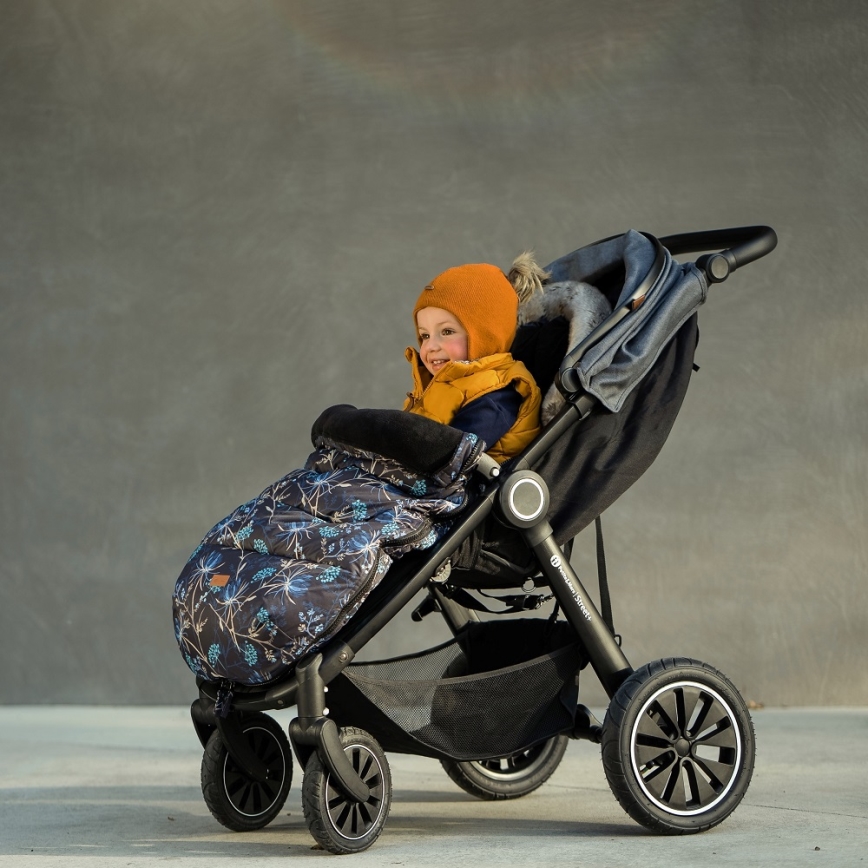PETITE&MARS - SET Zimska vreća za kolica 4u1 COMFY Stylish Beauty + rukavice za kolica FURRY Forever Black