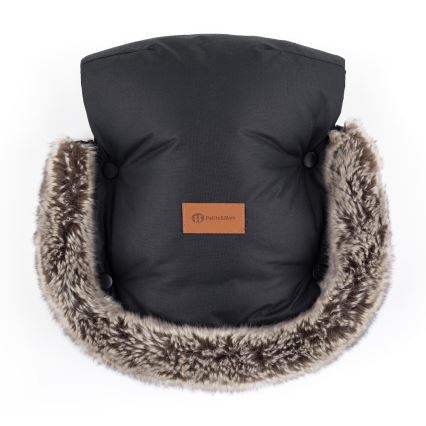 PETITE&MARS - SET Zimska vreća za kolica 4u1 COMFY Stylish Beauty + rukavice za kolica FURRY Forever Black