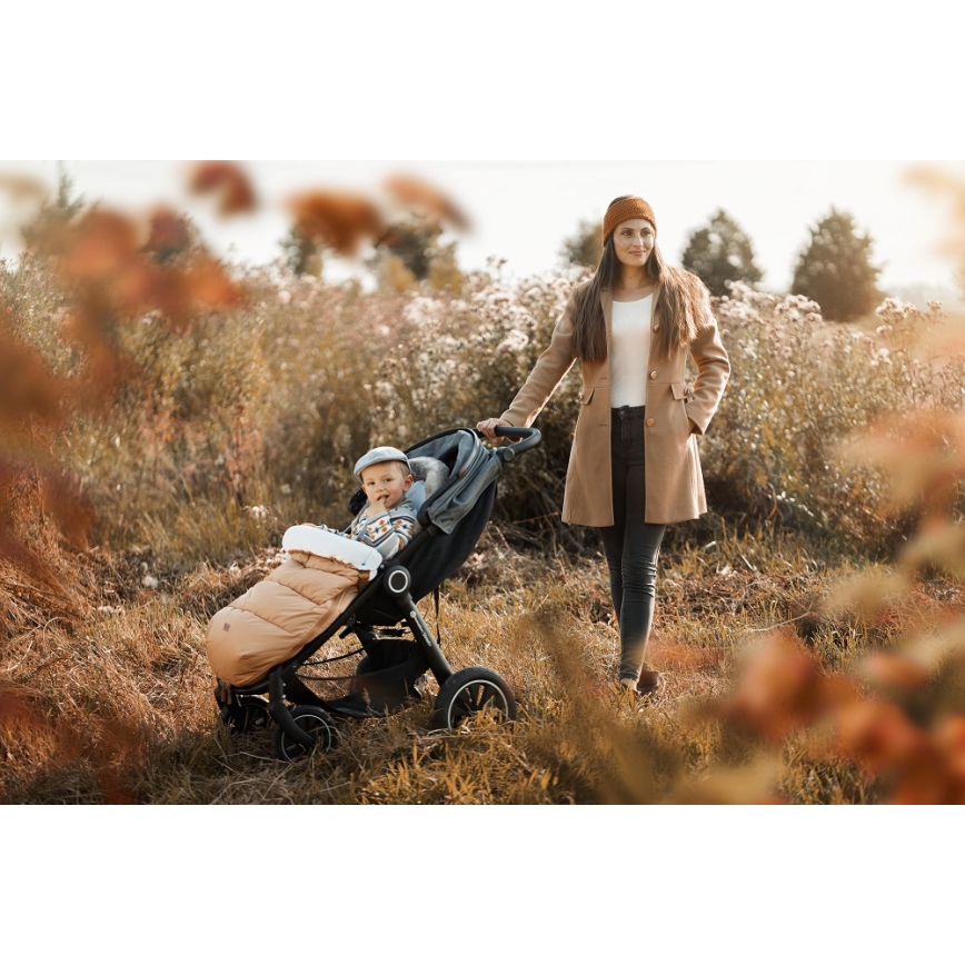 PETITE&MARS - Zimska vreća za kolica 4u1 COMFY Elegant Caramel/Beige smeđa