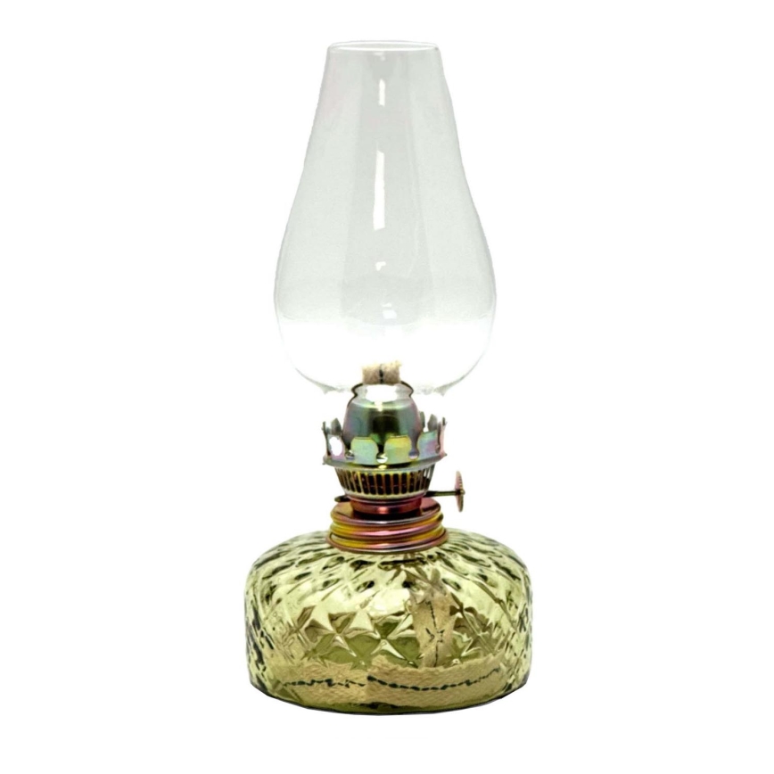 Petrolejska lampa JOSEFÍNA 22 cm šumsko zelena