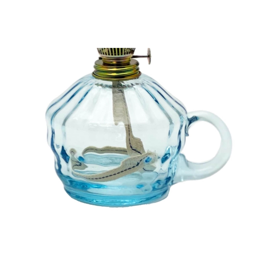 Petrolejska lampa KLÁRA 34 cm akvamarin