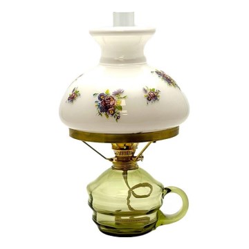 Petrolejska lampa KLÁRA 34 cm šumsko-zelena