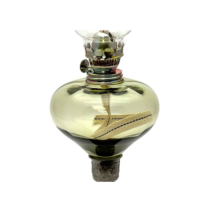 Petrolejska lampa KRASOMÍRA 42 cm zelena