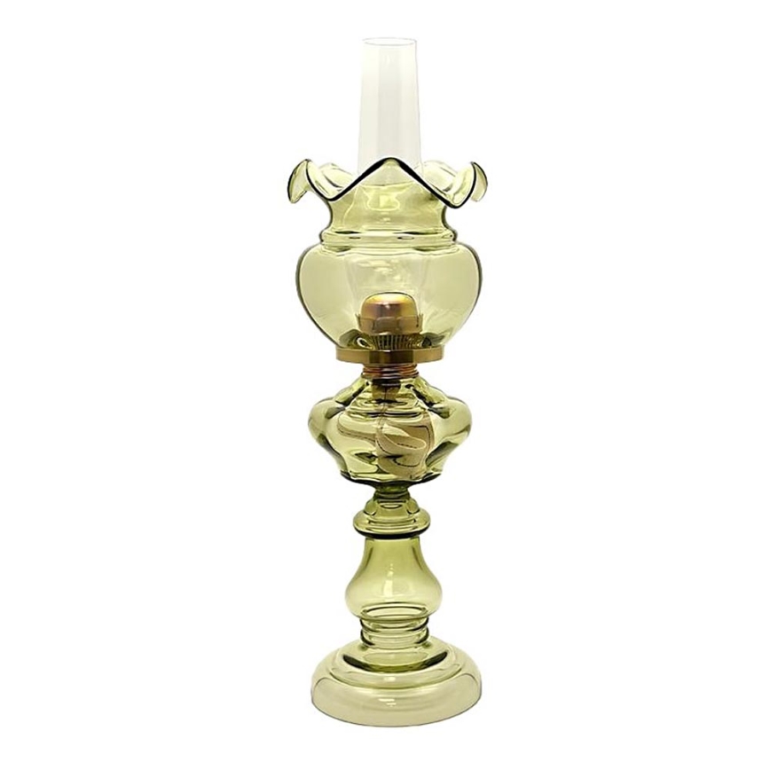 Petrolejska lampa MARCELA 52 cm tamnozelena s abažurom