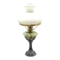 Petrolejska lampa s kosom od kositra 45 cm šumsko zelena