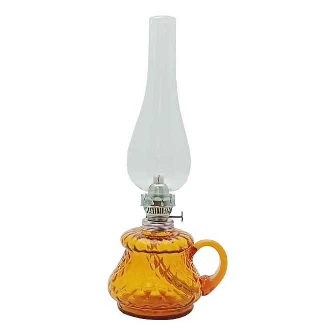 Petrolejska lampa TEREZA 34 cm amber rombovi