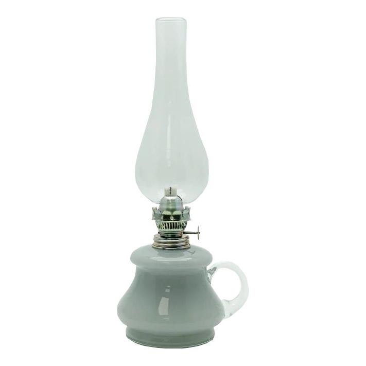 Petrolejska lampa TEREZA 34 cm siva opalna