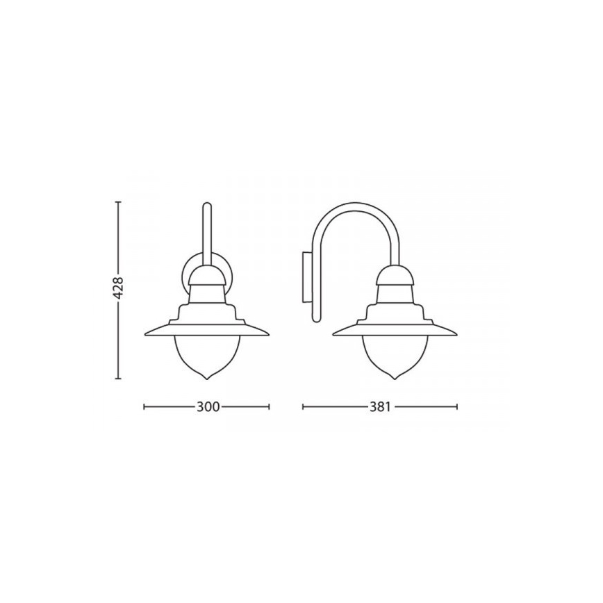Philips 01652/06/PN - Vanjska zidna svjetiljka MYGARDEN RAINDROP 1xE27/53W/230V IP44