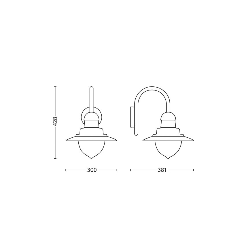 Philips 01652/52/PN - Vanjska zidna svjetiljka RAINDROP 1xE27/60W/230V IP44