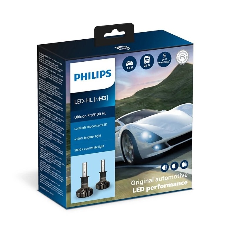 Philips 11336U91X2 - SET 2x LED Auto žarulja Ultinon Pro9100 H3 PK22s/13,2W/12/24V 5800K