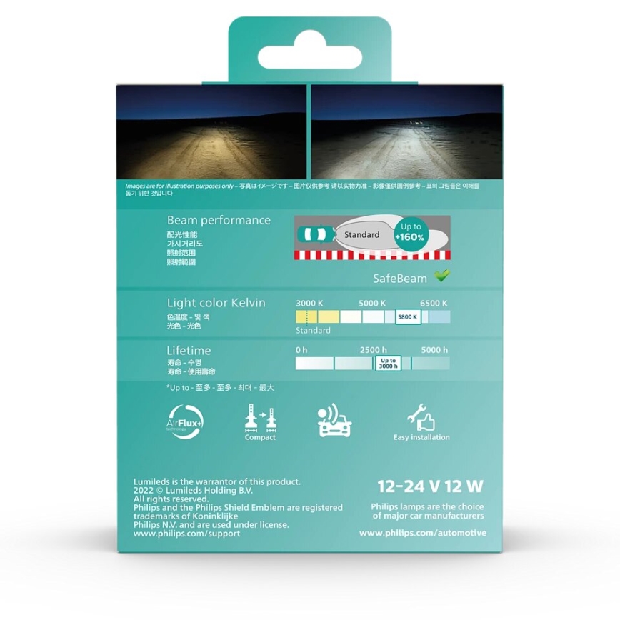 Philips 11342U51X2 - SET 2x LED žarulja za automobil Ultinon Pro5100 H4 P43t-38/12W/12/24V 5800K