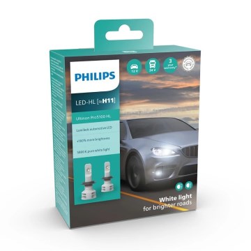 Philips 11362U51X2 - SET 2xLED Auto žarulja Ultinon Pro5100 H11 PGJ19-2/12W/12/24V 5800K