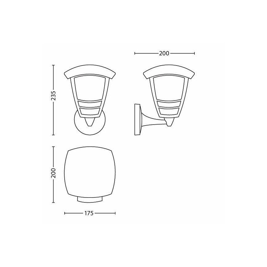 Philips 15380/30/16 - Vanjska zidna svjetiljka MYGARDEN CREEK 1xE27/60W/230V