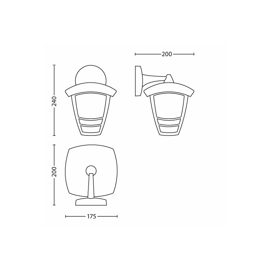 Philips - Vanjska zidna svjetiljka 1xE27/60W/230V