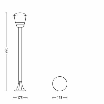 Philips 15383/30/16 - Vanjska lampa MYGARDEN CREEK 1xE27/60W/230V crna IP44