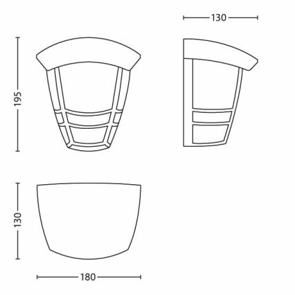 Philips - Vanjska zidna svjetiljka 1xE27/60W/230V IP44