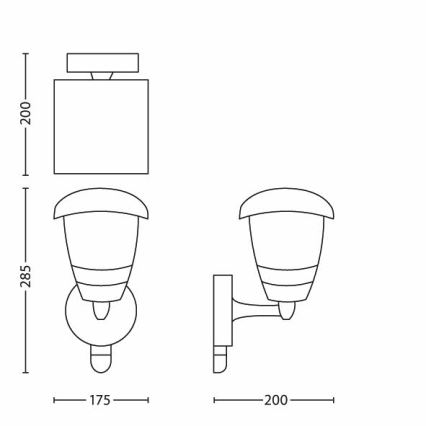 Philips - Vanjska zidna svjetiljka sa senzorom 1xE27/60W IP44