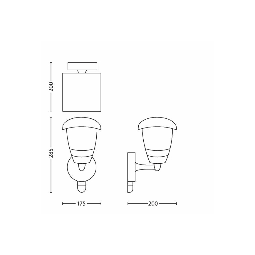 Philips - Vanjska zidna svjetiljka sa senzorom 1xE27/60W IP44