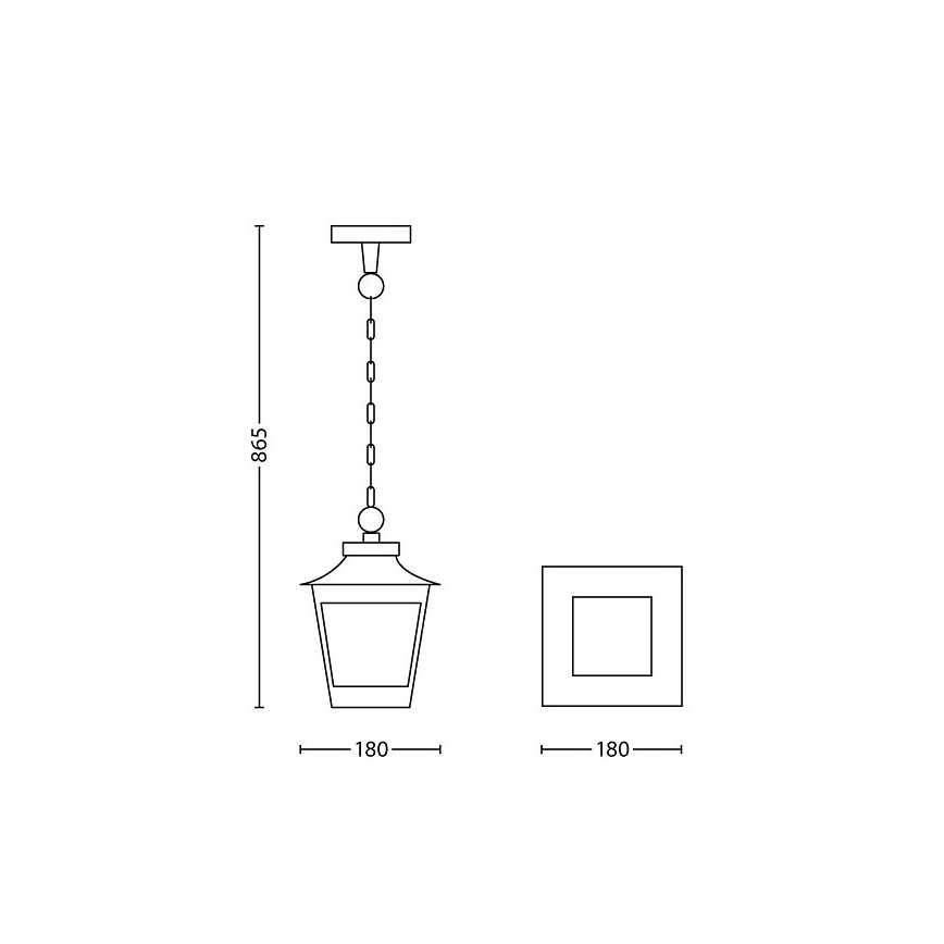 Philips 15406/86/PN - Vanjski luster HEDGE 1xE27/60W/230V IP44