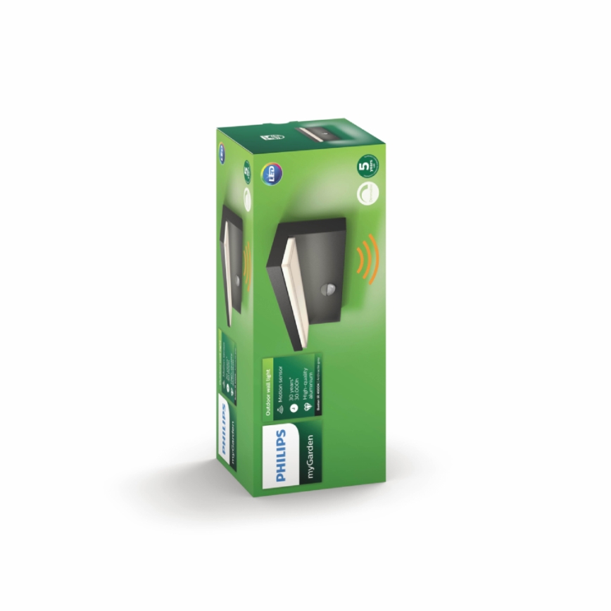 Philips 16484/93/P3 - LED Vanjska zidna svjetiljka senzor BUSTAN 2xLED/4,5W
