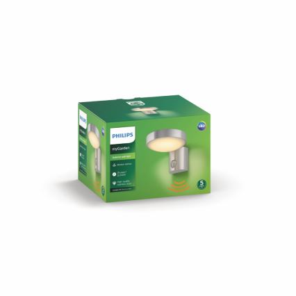 Philips 16491/47/P0 - LED Vanjska zidna svjetiljka sa senzorom MYGARDEN COCKATOO 1xLED/8W/230V IP44