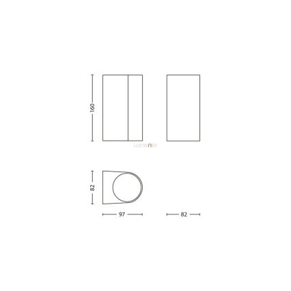 Philips 17102/86/16 - Vanjska zidna svjetiljka MYGARDEN NIGHTINGALE 2xGU10/35W