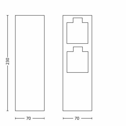 Philips 17108/47/16 - Vanjski stup s utičnicama MYGARDEN ROCK 230V IP44 SCHUKO