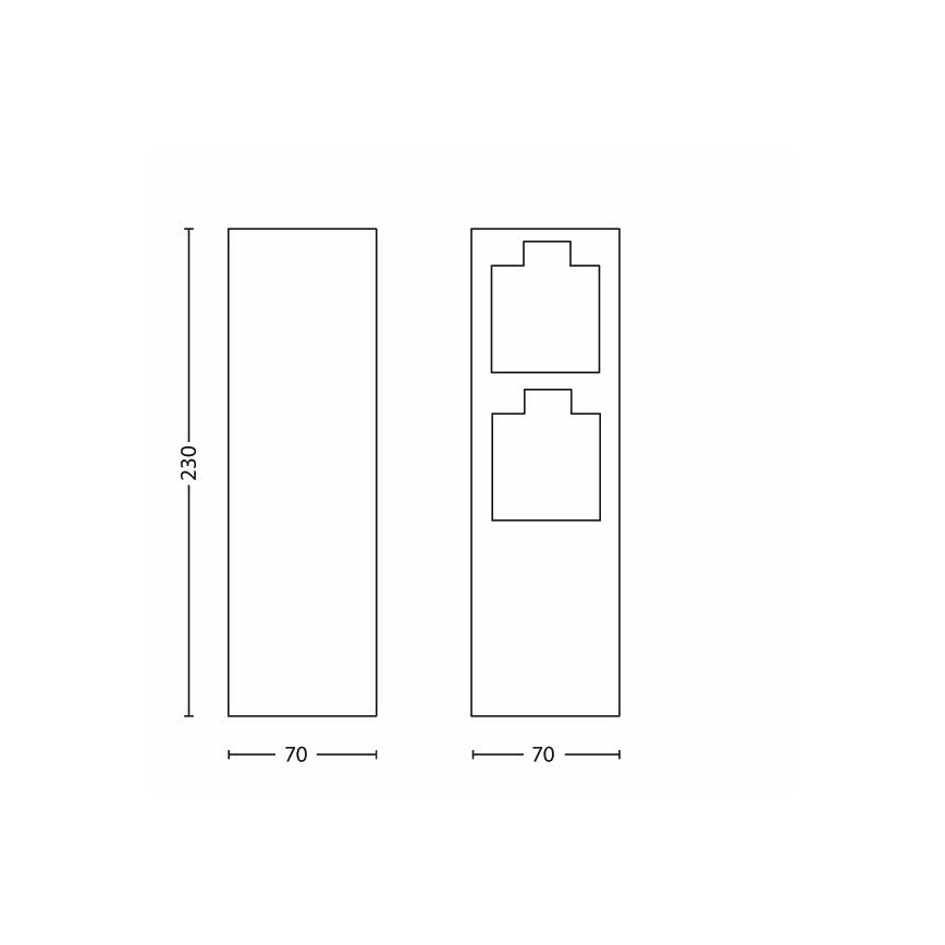 Philips 17108/47/16 - Vanjski stup s utičnicama MYGARDEN ROCK 230V IP44 SCHUKO