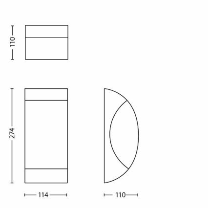 Philips 17250/87/16 - Vanjska zidna svjetiljka MYGARDEN STARRY 1xE27/20W/230V