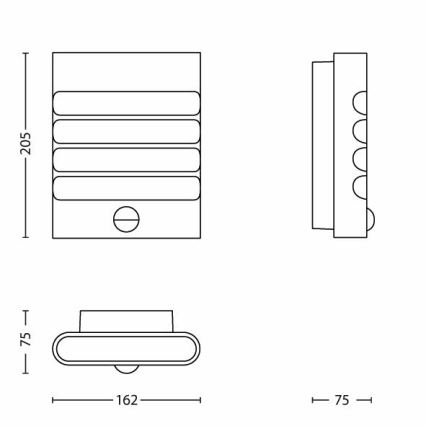 Philips - LED vanjska rasvjeta sa senzorom 1xLED/3W IP44