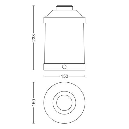 Philips 17360/30/P0 - LED Prigušiva prijenosna vanjska lampa ABELIA LED/3W IP44