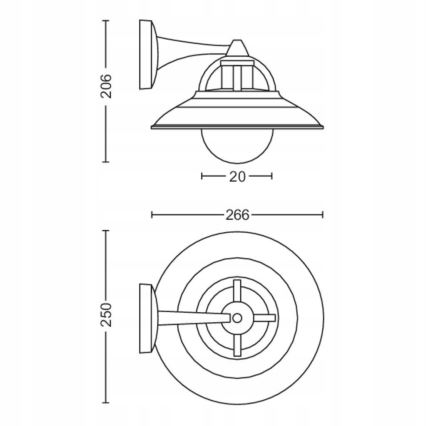 Philips 17381/30/PN - Vanjska zidna svjetiljka COMORANT 1xE27/42W/230V IP44