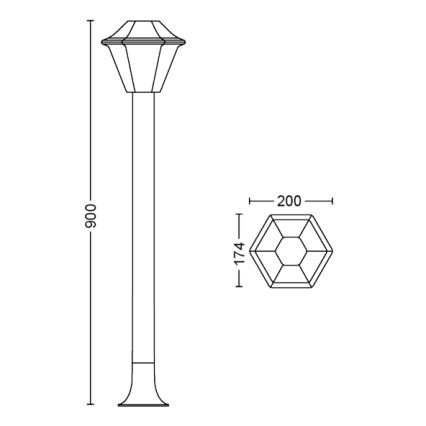 Philips 17388/43/PN - Vanjska lampa MYGARDEN CURASSOW 1xE27/42W/230V IP44