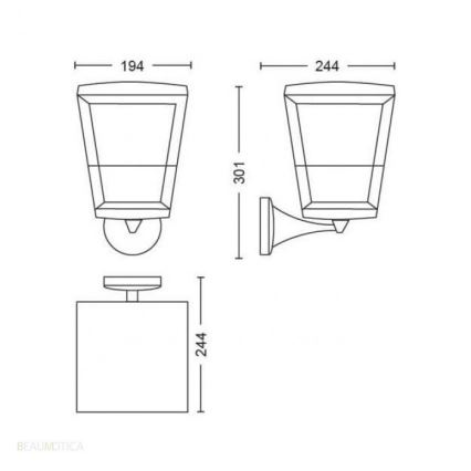 Philips - LED RGBW Prigušiva vanjska zidna svjetiljka Hue ECONIC LED/15W/230V IP44