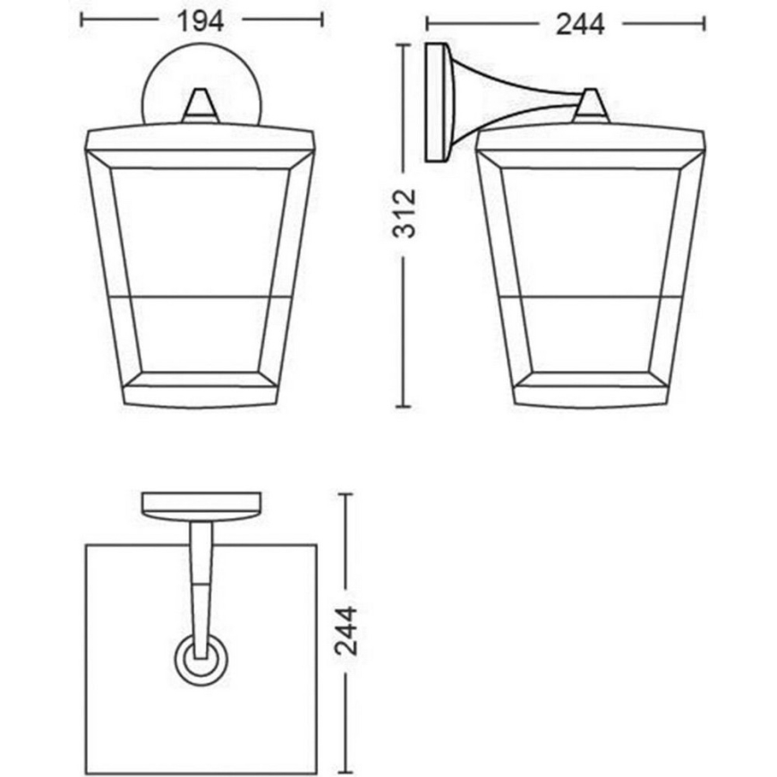 Philips - LED RGBW Prigušiva vanjska zidna svjetiljka Hue ECONIC LED/15W/230V 2000-6500K IP44