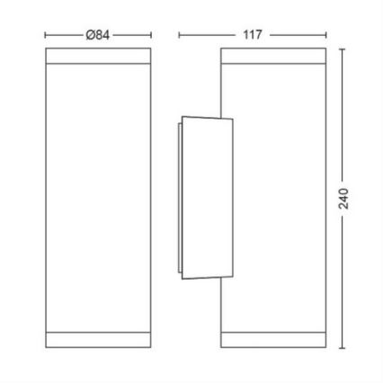 Philips - LED RGBW Prigušiva vanjska zidna svjetiljka Hue APPEAR 2xLED/8W/230V IP44