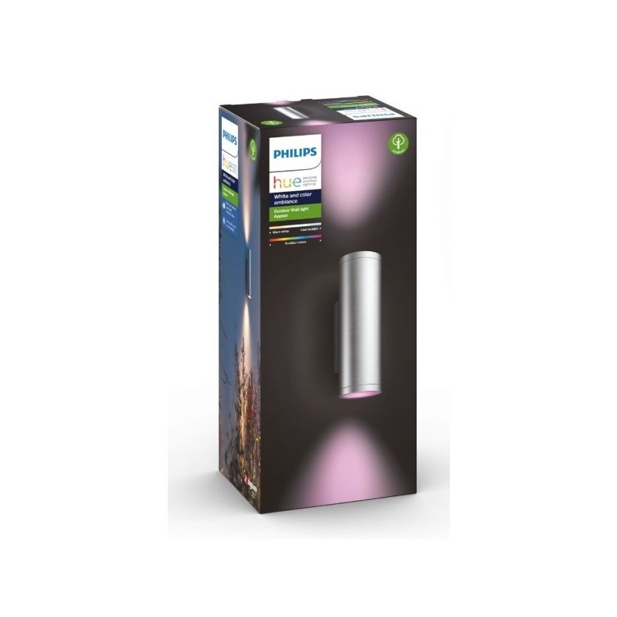 Philips - LED RGBW Prigušiva vanjska zidna svjetiljka Hue APPEAR 2xLED/8W/230V IP44