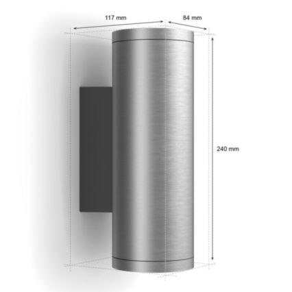 Philips - LED RGBW Prigušiva vanjska zidna svjetiljka Hue APPEAR 2xLED/8W/230V IP44