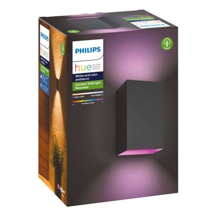 Philips - LED RGBW Prigušiva vanjska zidna svjetiljka Hue RESONATE 2xLED/8W/230V 2000-6500K IP44