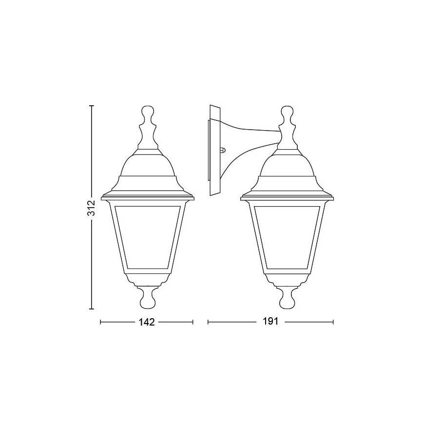 Philips - Vanjska zidna svjetiljka 1xE27/60W/230V IP44
